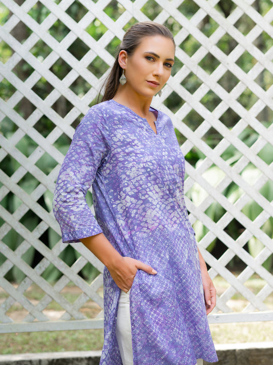 Batik basic short kurtha top