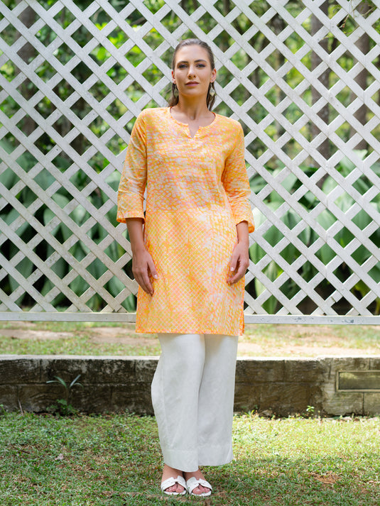Batik basic short kurtha top