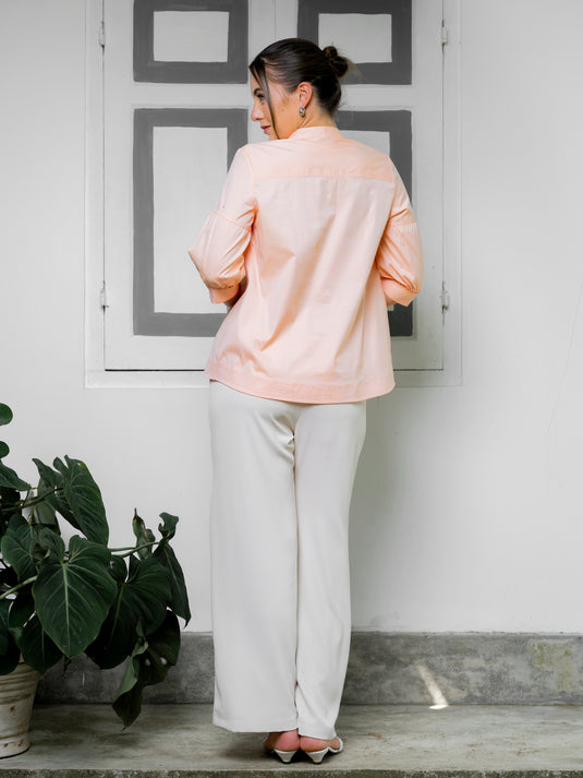 Basic blouse with yoke panel