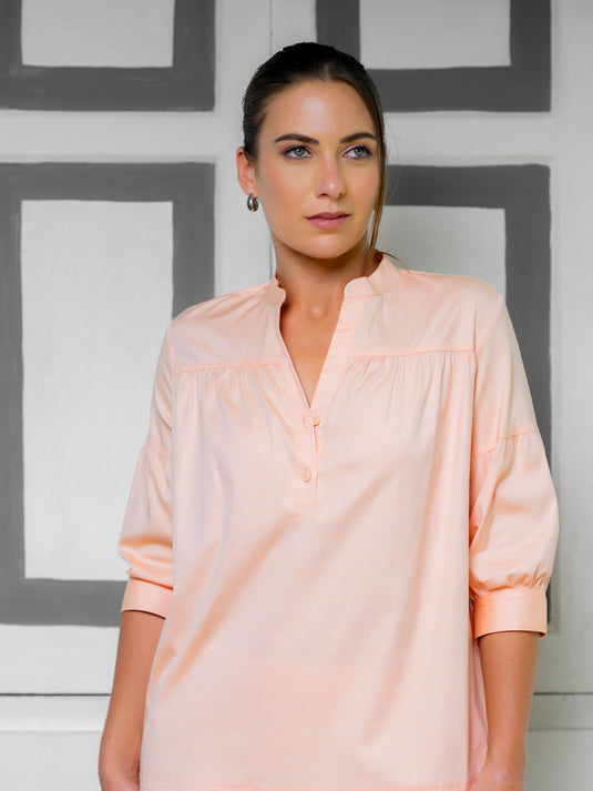 Basic blouse with yoke panel