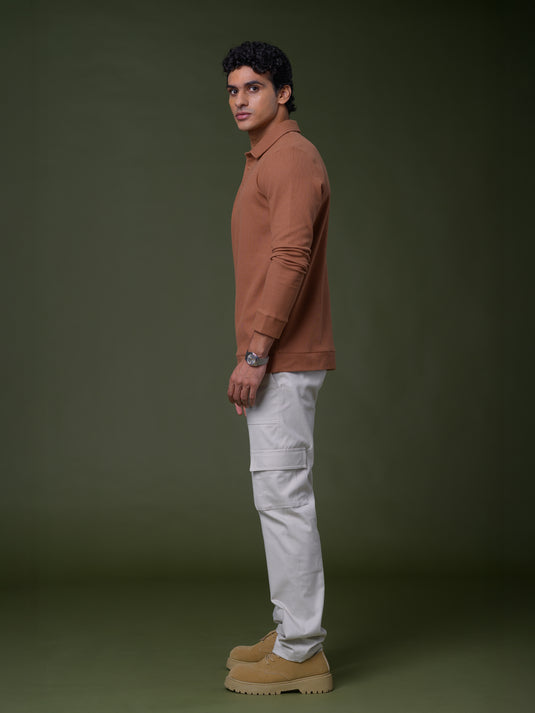 Self Collar Long Sleeve T-shirt