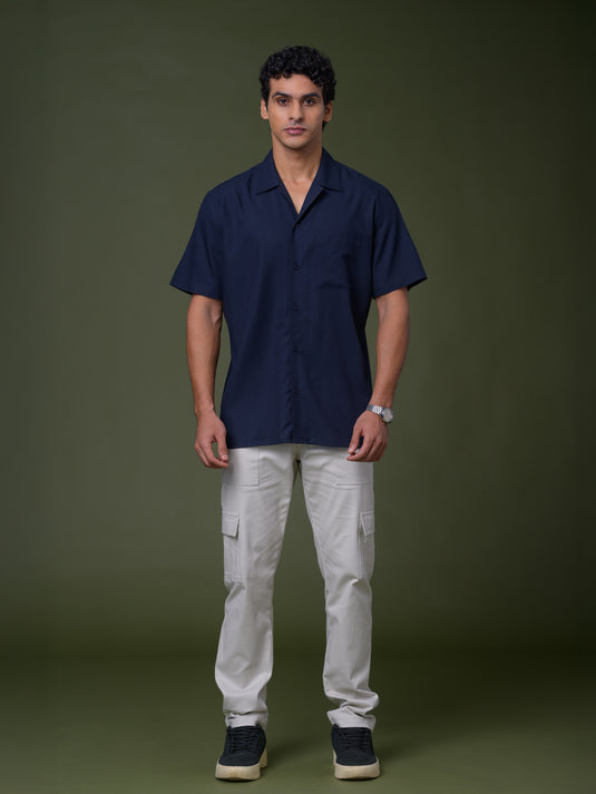 Cuban Collar Short Sleeve Shirt