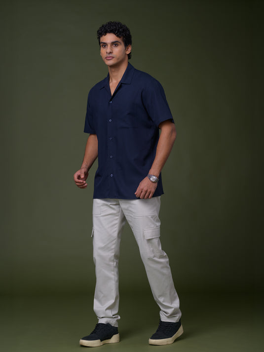 Cuban Collar Short Sleeve Shirt