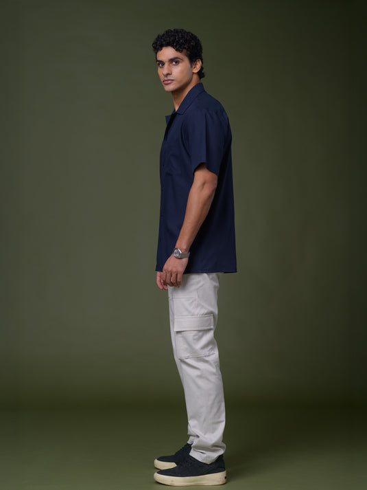 Cuban Collar Short Sleeve Shirt