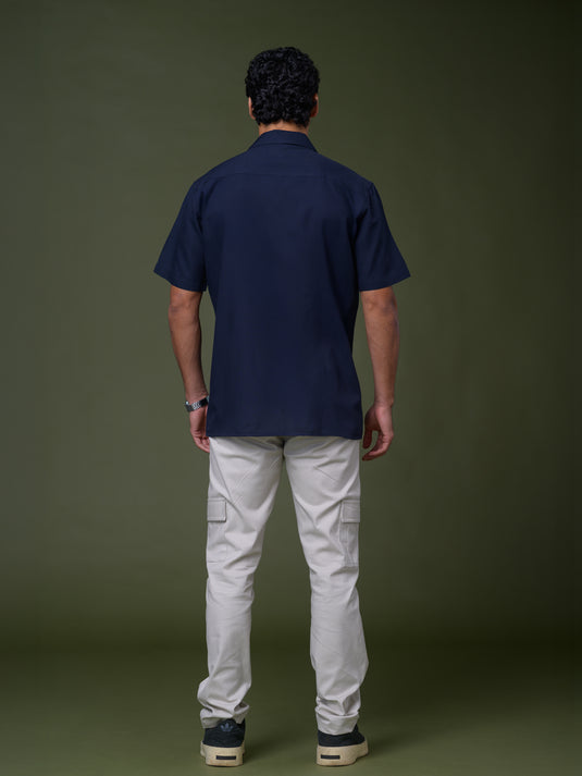 Cuban Collar Short Sleeve Shirt