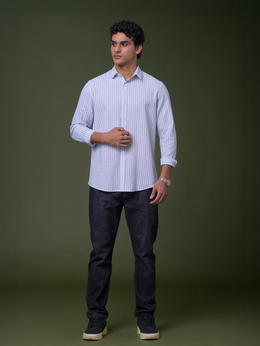 Casual Wear Stripe Long Sleeve Shirt