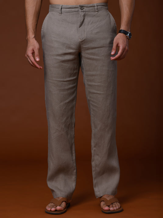 Casual Wear Linen Pant - light brown