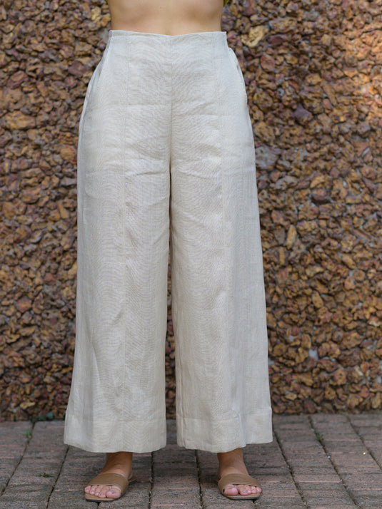 Cut panel detailed premium linen pant