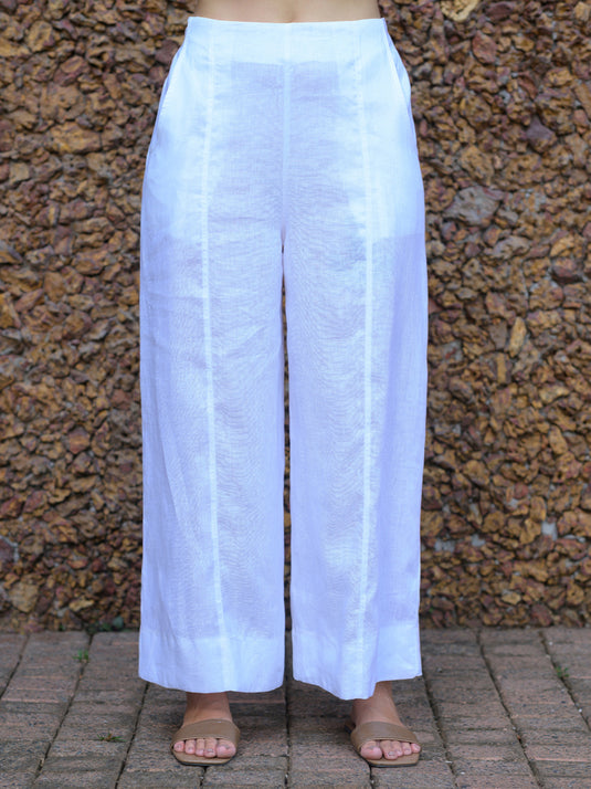 Cut panel detailed premium linen pant