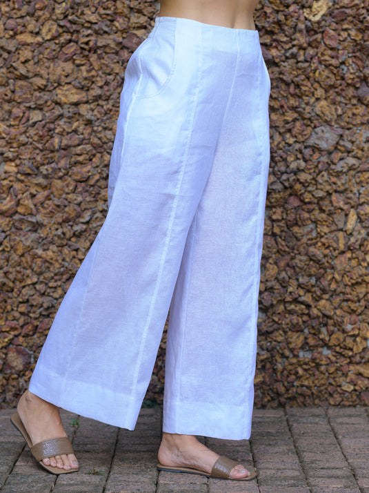 Cut panel detailed premium linen pant