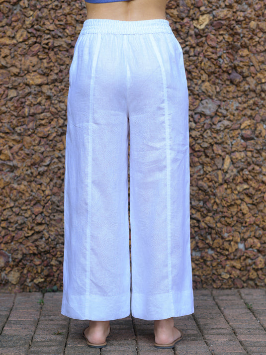 Cut panel detailed premium linen pant