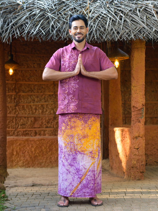 Batik block printed mens shirt