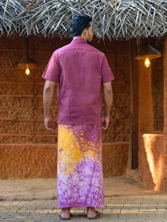 Batik block printed mens shirt