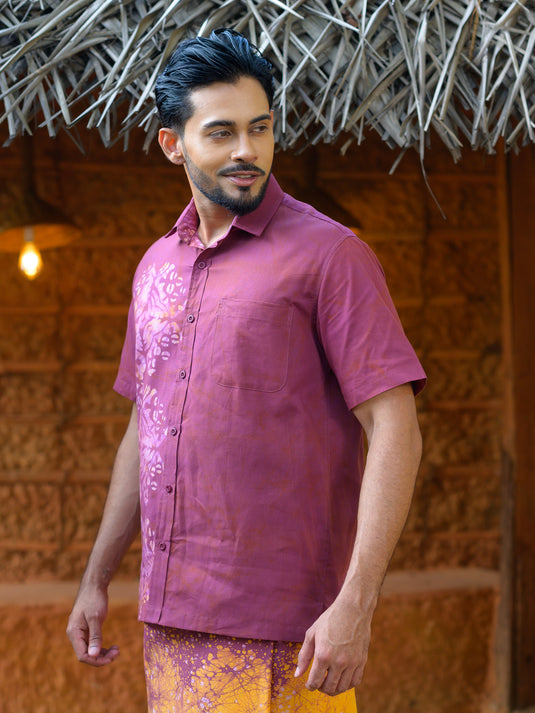 Batik block printed mens shirt