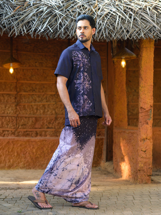 Batik block printed mens shirt