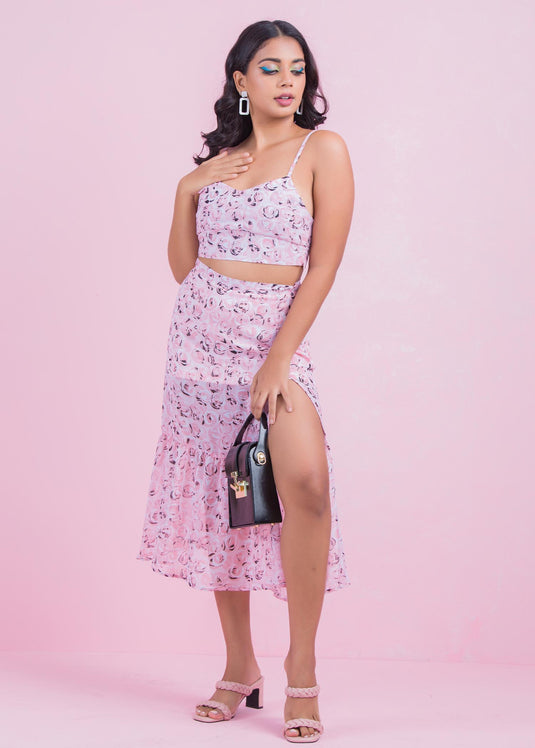 HEM FLARED MIDI SKIRT