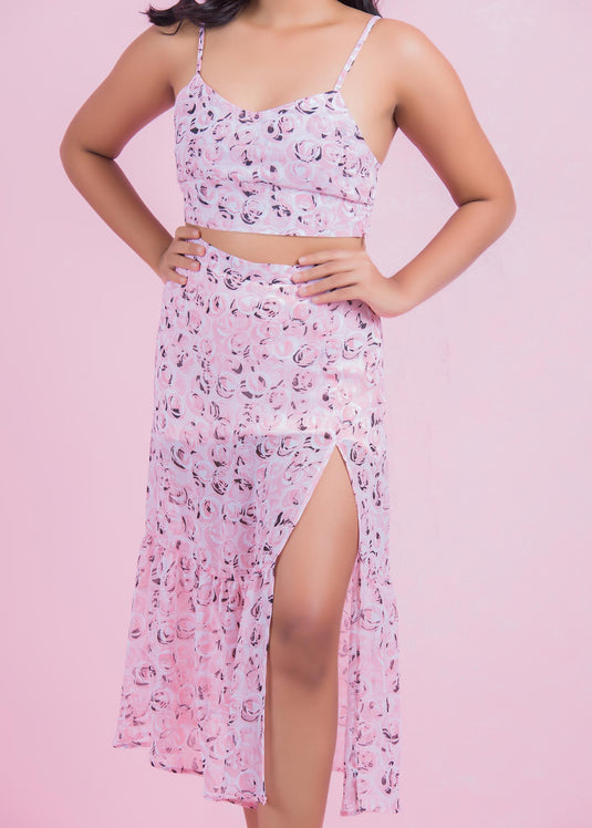 HEM FLARED MIDI SKIRT