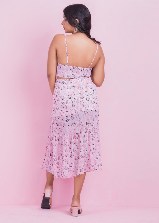 HEM FLARED MIDI SKIRT