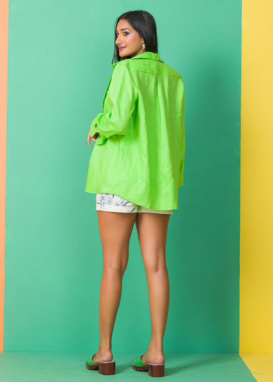 Pocket detail oversized shirt