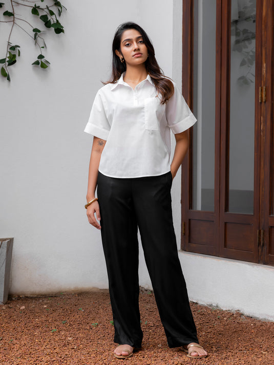 Basic blouse with half placket