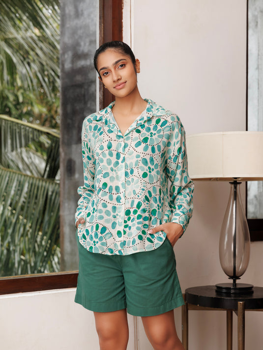 Printed drop shoulder shirt