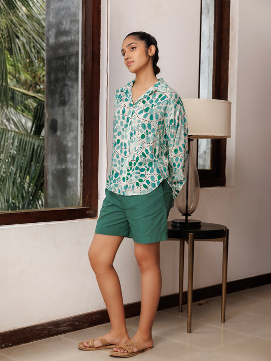 Printed drop shoulder shirt