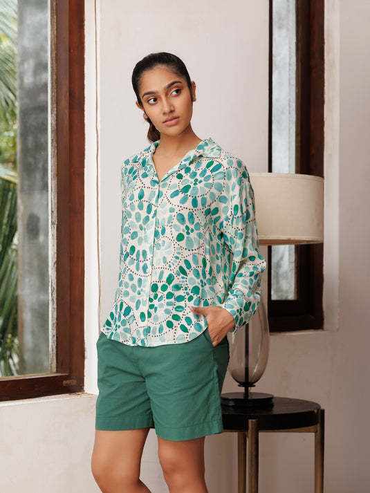 Printed drop shoulder shirt