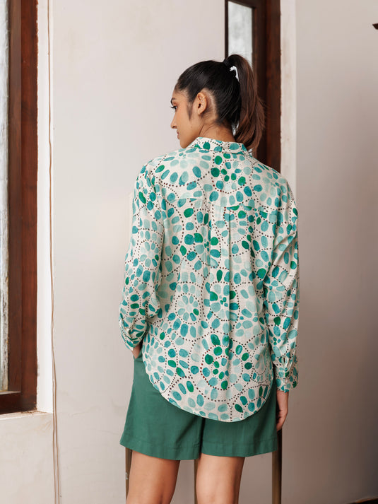 Printed drop shoulder shirt