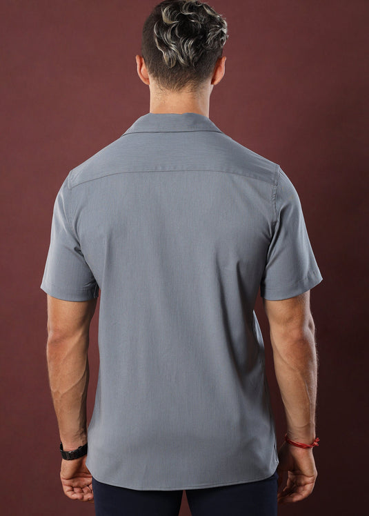 Lenon Cuban Collar S/S Shirt (Grey)