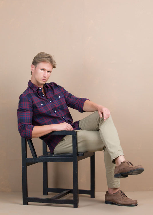 DETAILED DOUBLE  PKT SHIRT