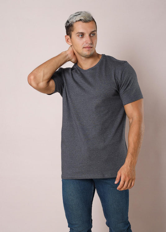 Crew Neck Tee With Yoke