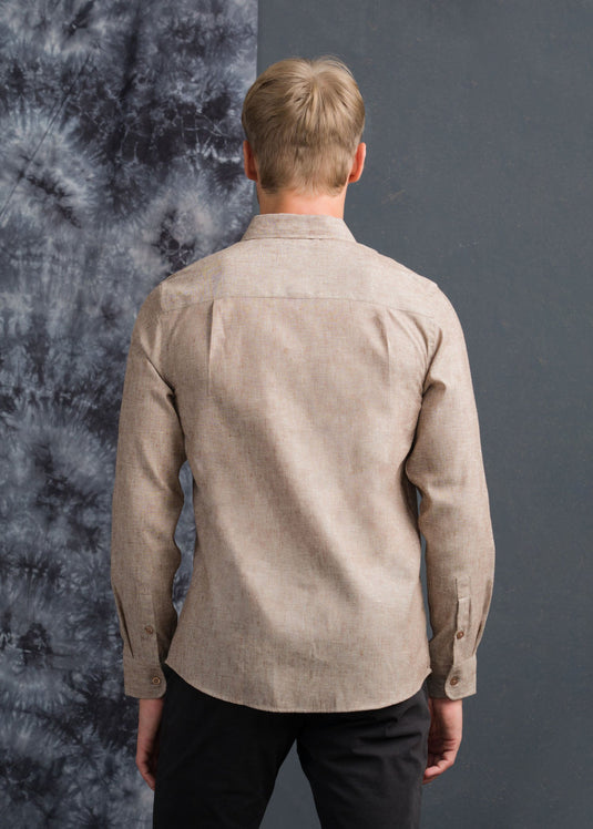 CASUAL WEAR DETAILED  LINEN L/S SHIRT