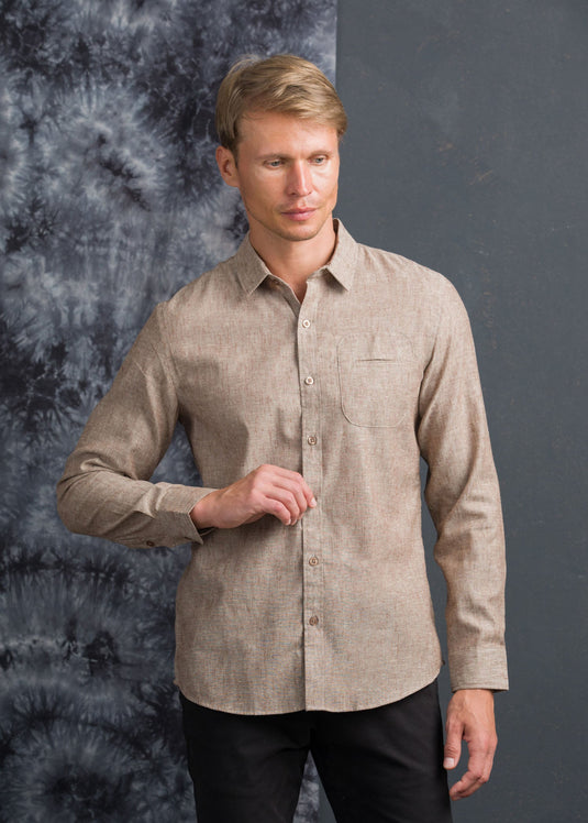 CASUAL WEAR DETAILED  LINEN L/S SHIRT