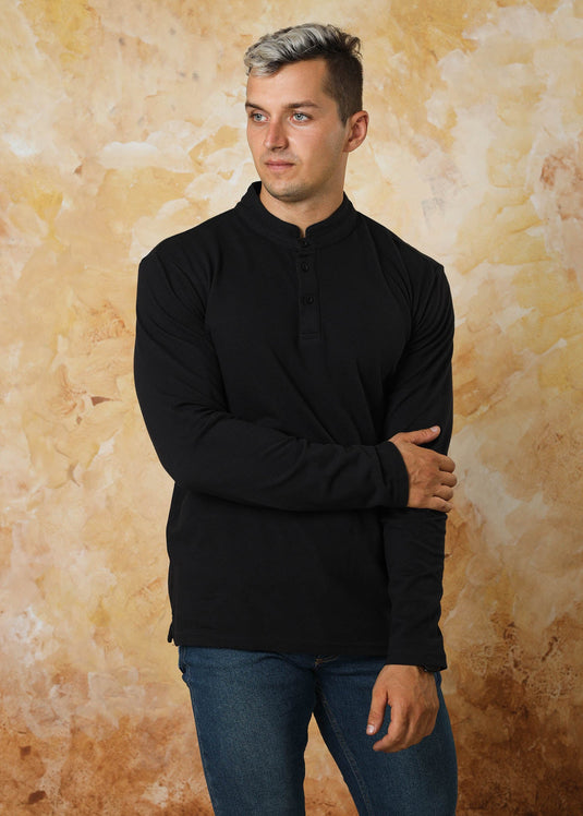 Mao Collar L/S T-Shirt