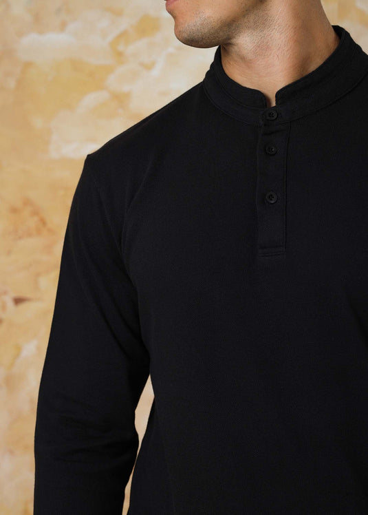 Mao Collar L/S T-Shirt