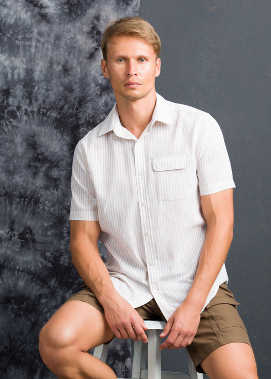 CASUAL WEAR DETAILED STRIPE S/S SHIRT
