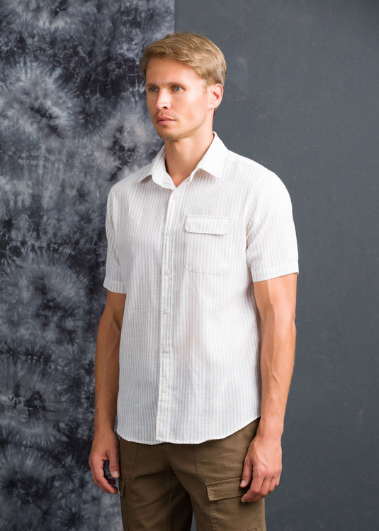 CASUAL WEAR DETAILED STRIPE S/S SHIRT