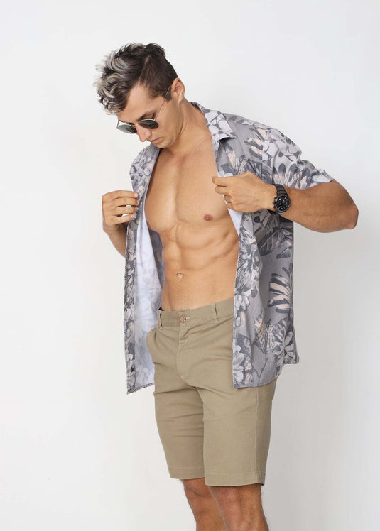 Cuban Collar Casual Shirt