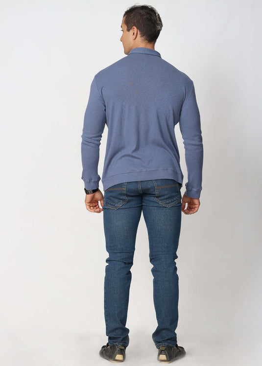 Self Collar L/S T-Shirt (Grey)