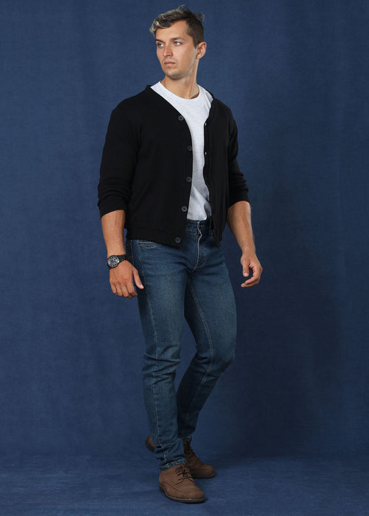 Black Cotton Rich Cardigan