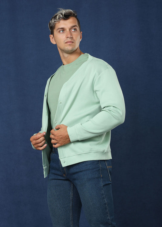 Mint Green Cotton Rich Cardigan