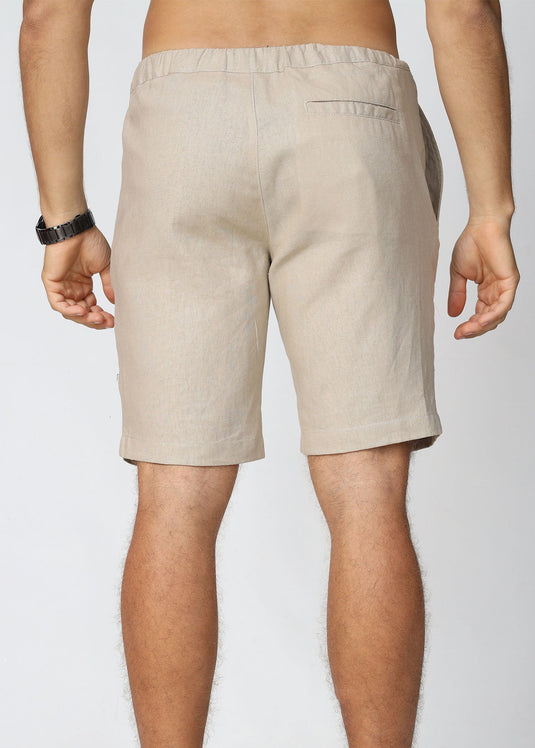 Cream Linen Draw Cord Short
