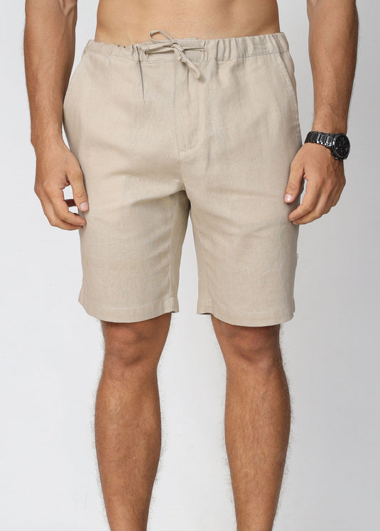 Cream Linen Draw Cord Short