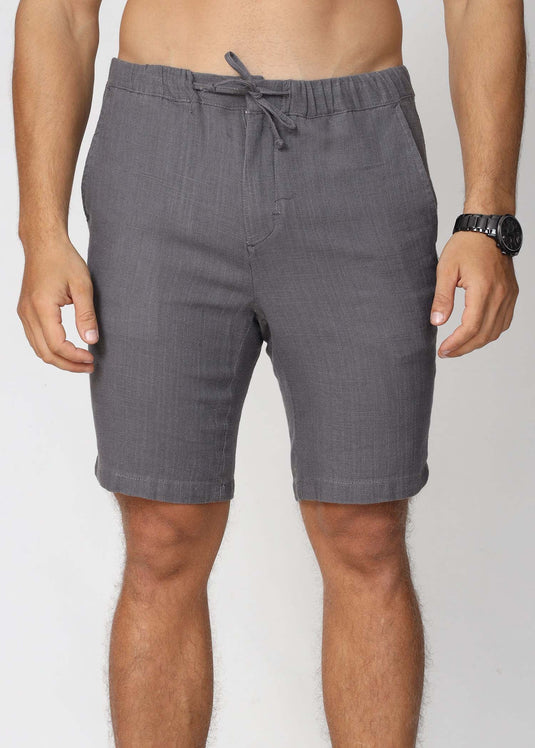 Grey Linen Draw Cord Short