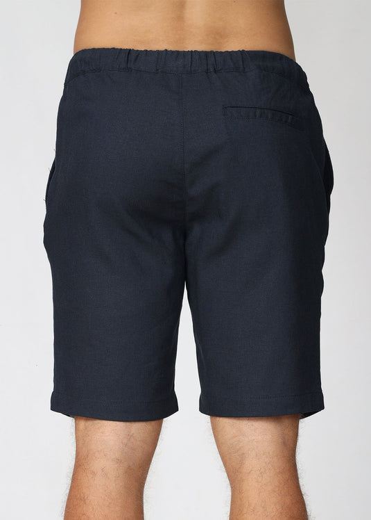 Ink Blue Linen Draw Cord Short