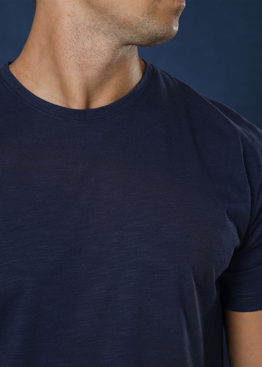 Navy Crew Neck Tee (Slim Fit)