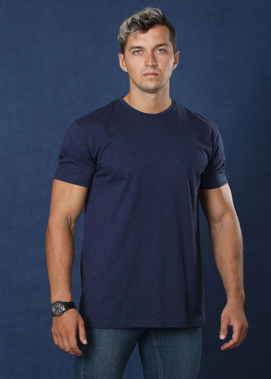 Navy Crew Neck Tee (Slim Fit)