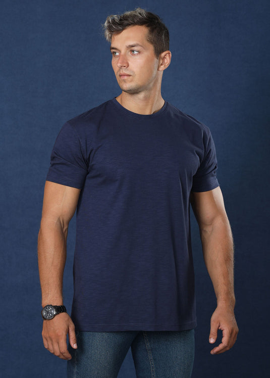 Navy Crew Neck Tee (Slim Fit)