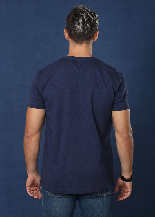 Navy Crew Neck Tee (Slim Fit)