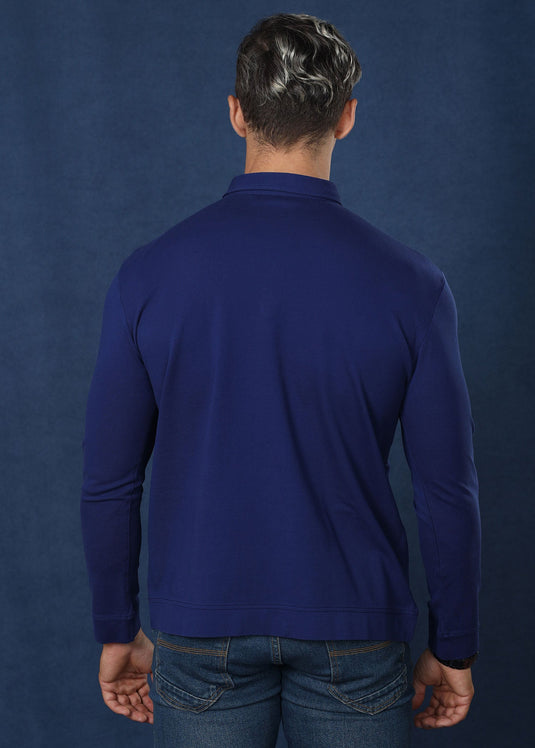 Navy Self Collar Shirt